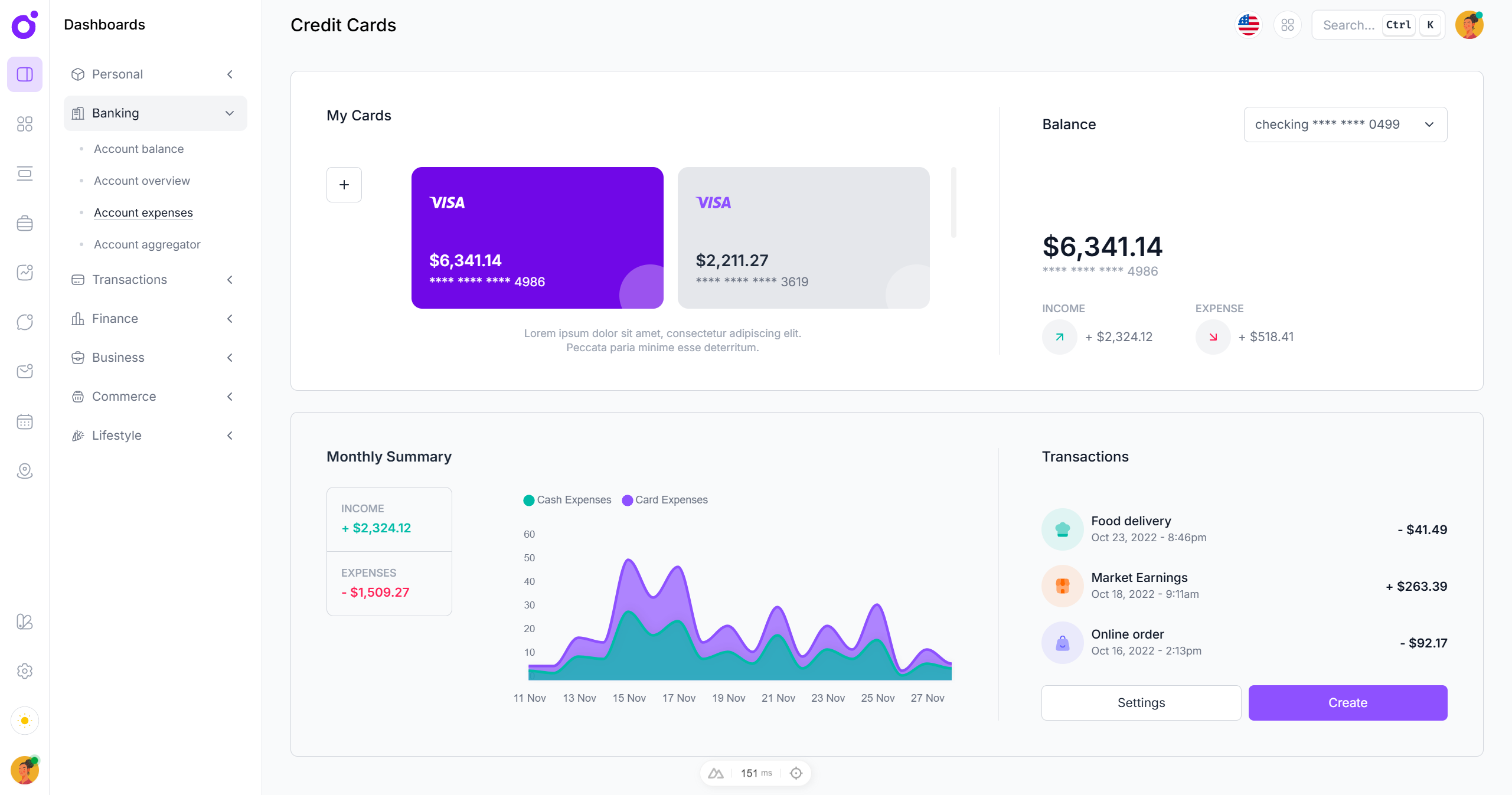Tairo - Banking dashboard v2
