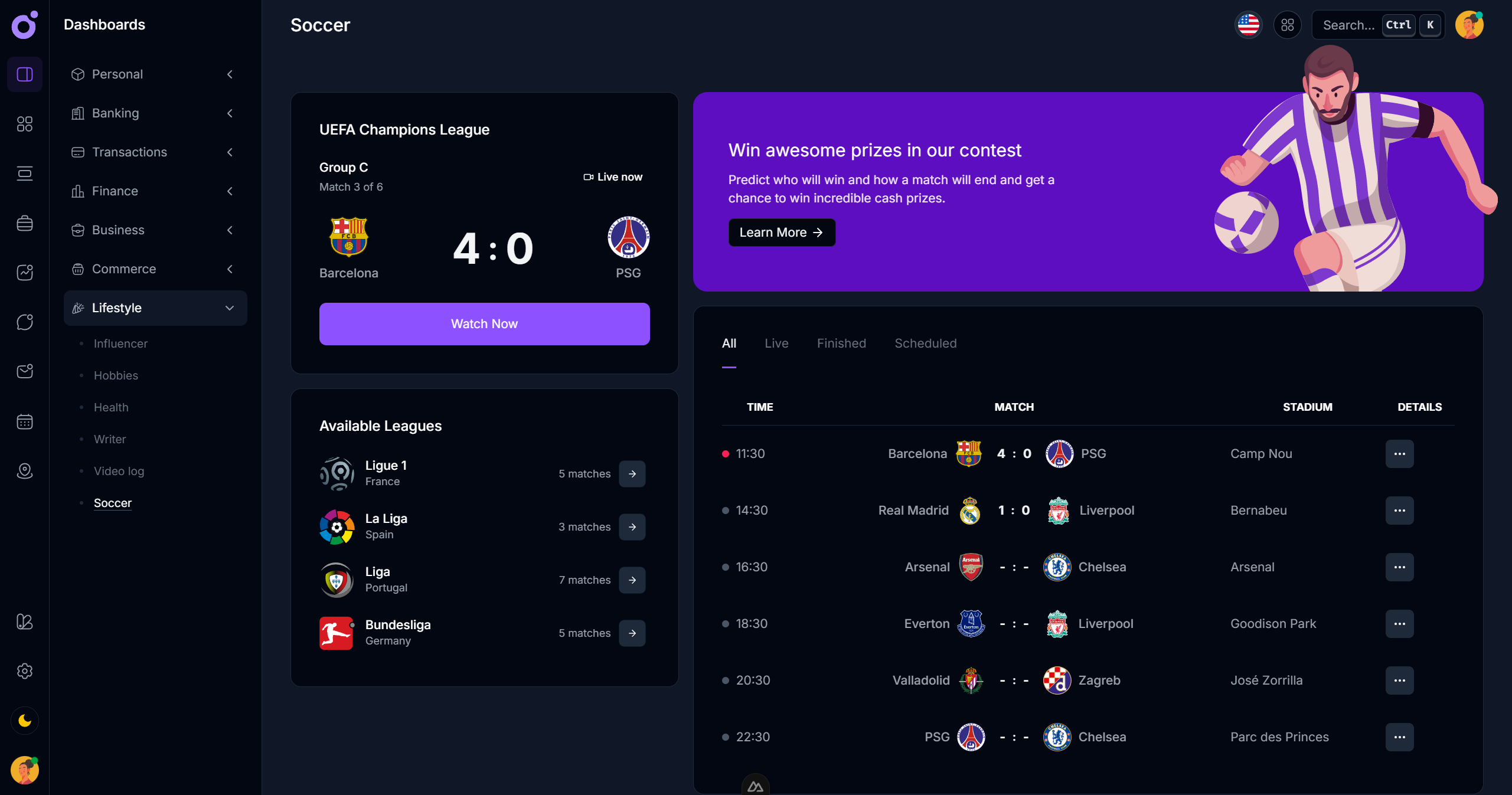 Tairo - Soccer dashboard