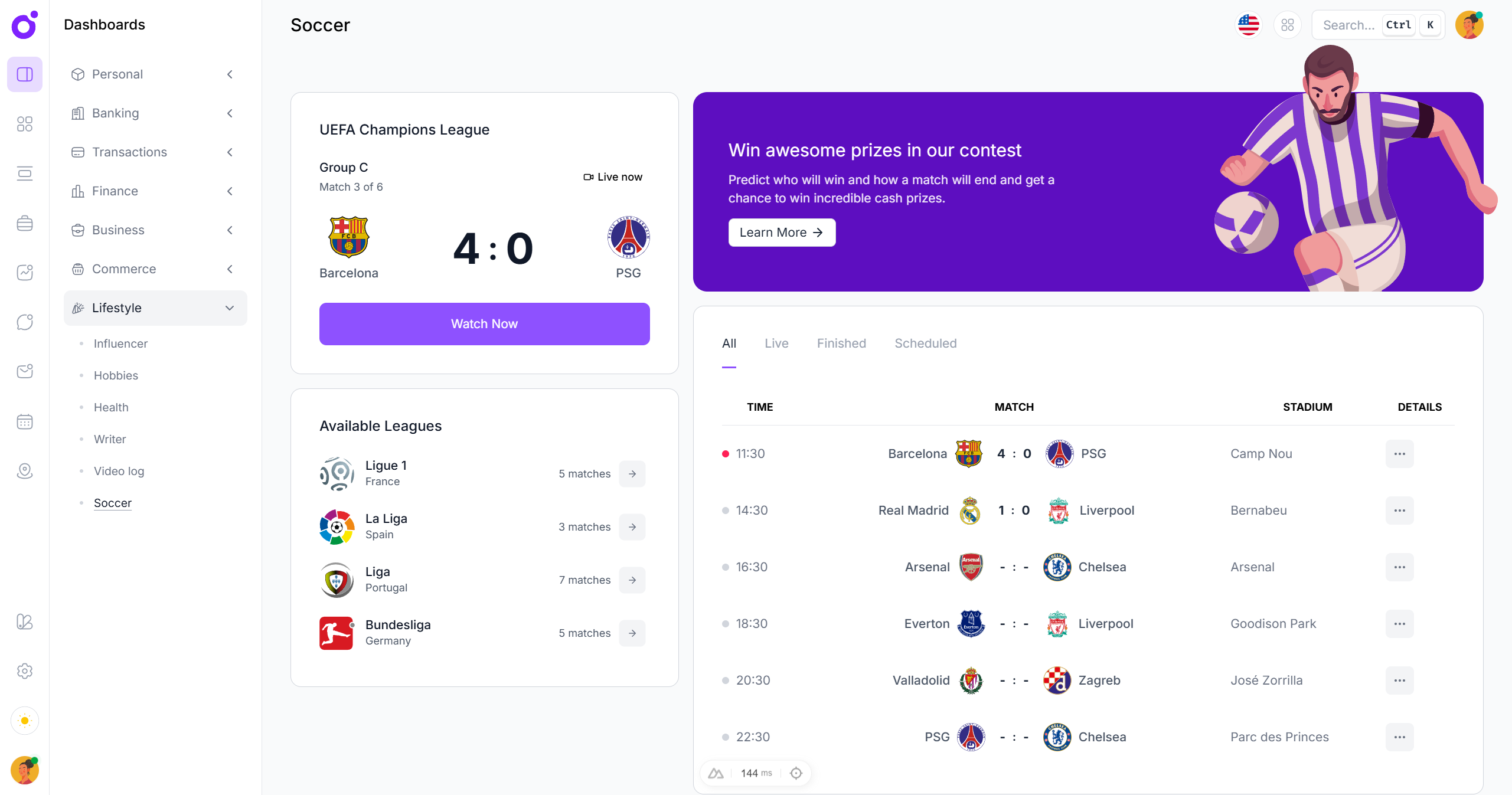 Tairo - Soccer dashboard