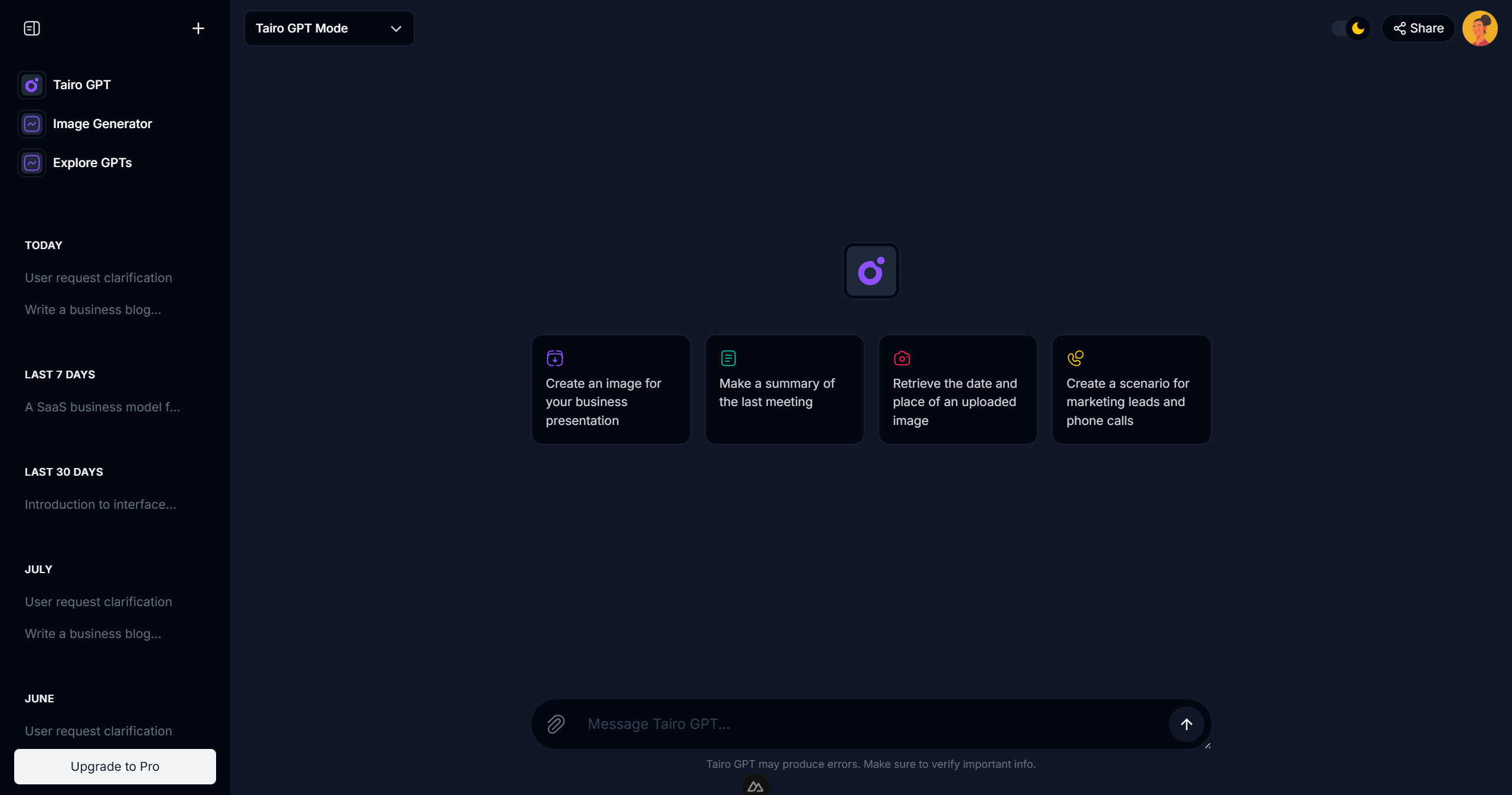 Tairo - AI Interface