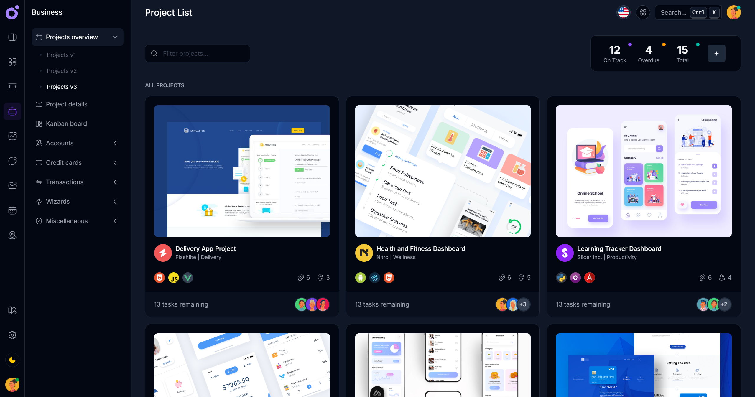 Tairo - Project list 3