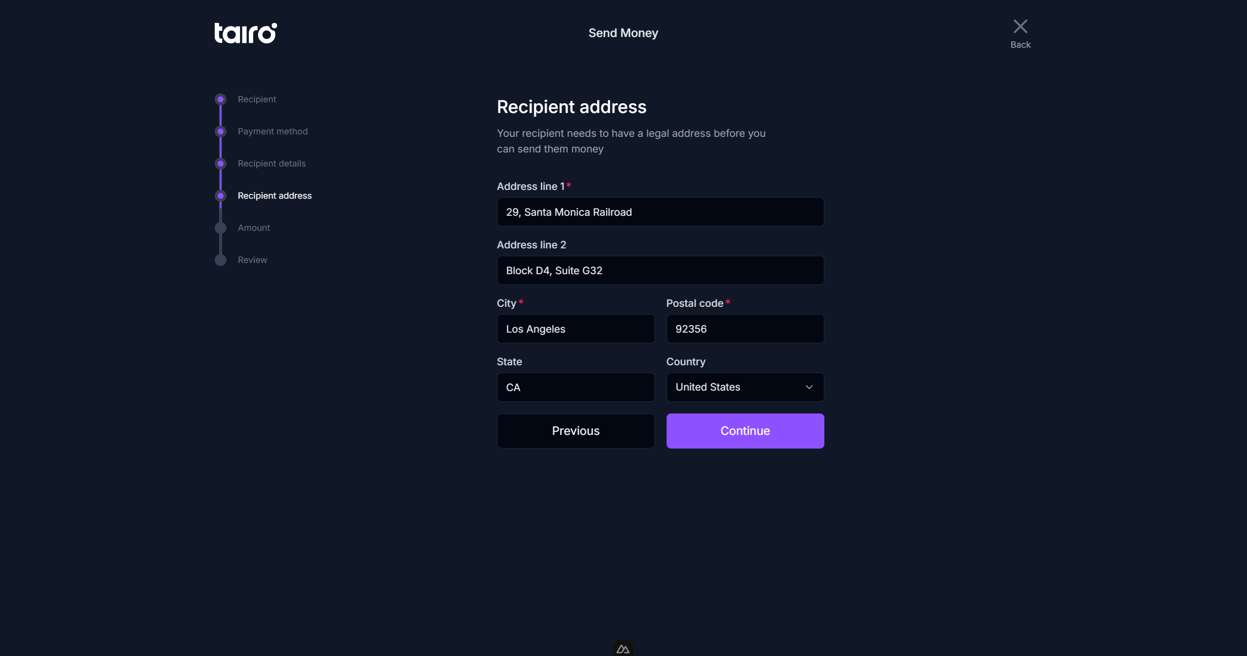 Tairo - Send - Step 4