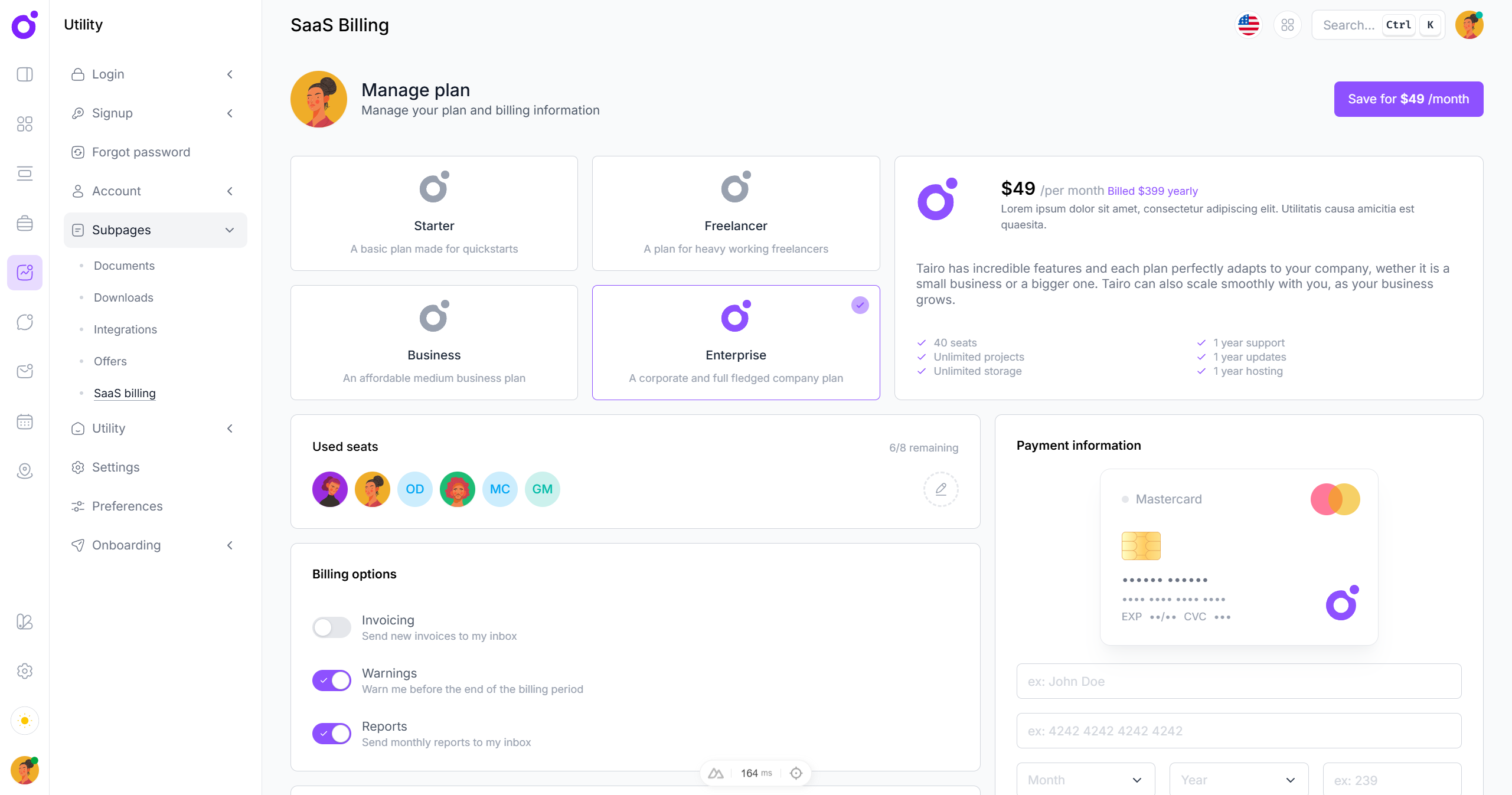 Tairo - SaaS billing